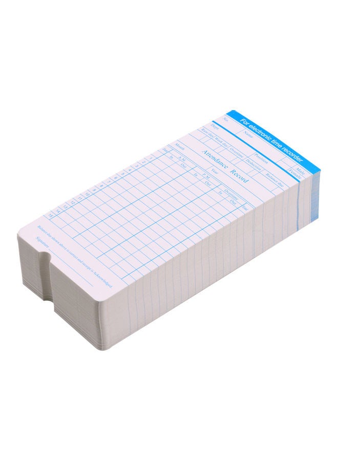 Pack Of 90 Attendance Time Clock Cards White/Blue - Image 4